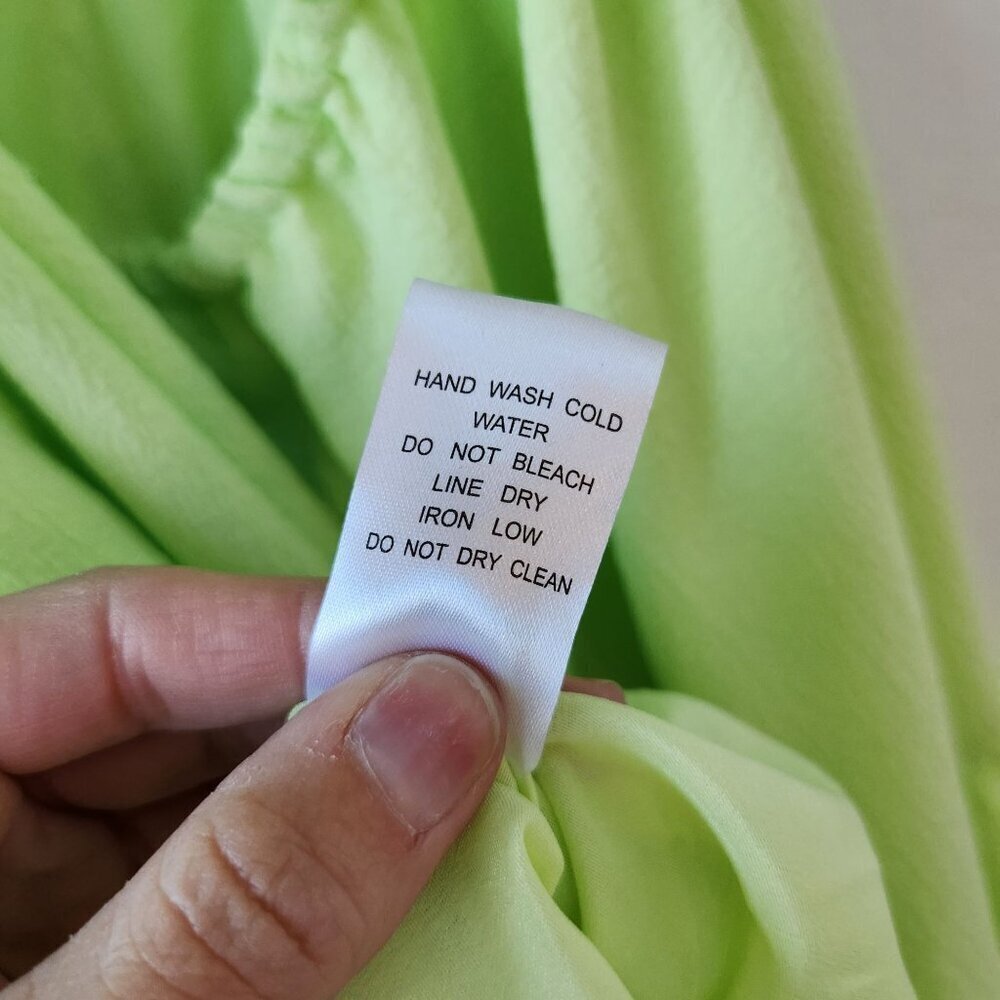 Talulah Aritzia Lime Green Tiered Maxi Dress Puff Sleeves Boho Peasant Women's S - Picture 6 of 6